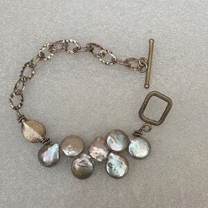 Artisan White Coin Pearl Bracelet